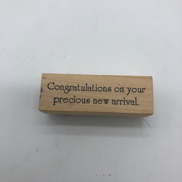 Stampa Rosa Other - Stampa Rosa Congratulations On Your Precious New Arrival Wooden Rubber Stamp